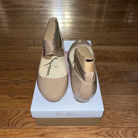 NEW Jessica Simpson Mandayss Ankle Strap Ballet Flats Chai Latte Women’s Size 8 - Picture 9 of 13